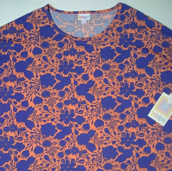 LuLaRoe Irma Tunic Top Size M Pink & Blue Floral - Picture 5 of 7